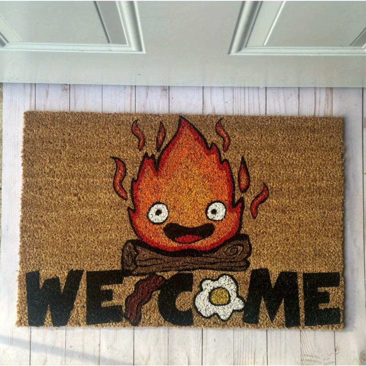 Anime Flame Print Welcome Doormat