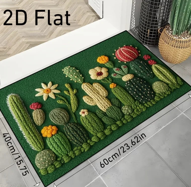 Cactus Flower Print Doormat
