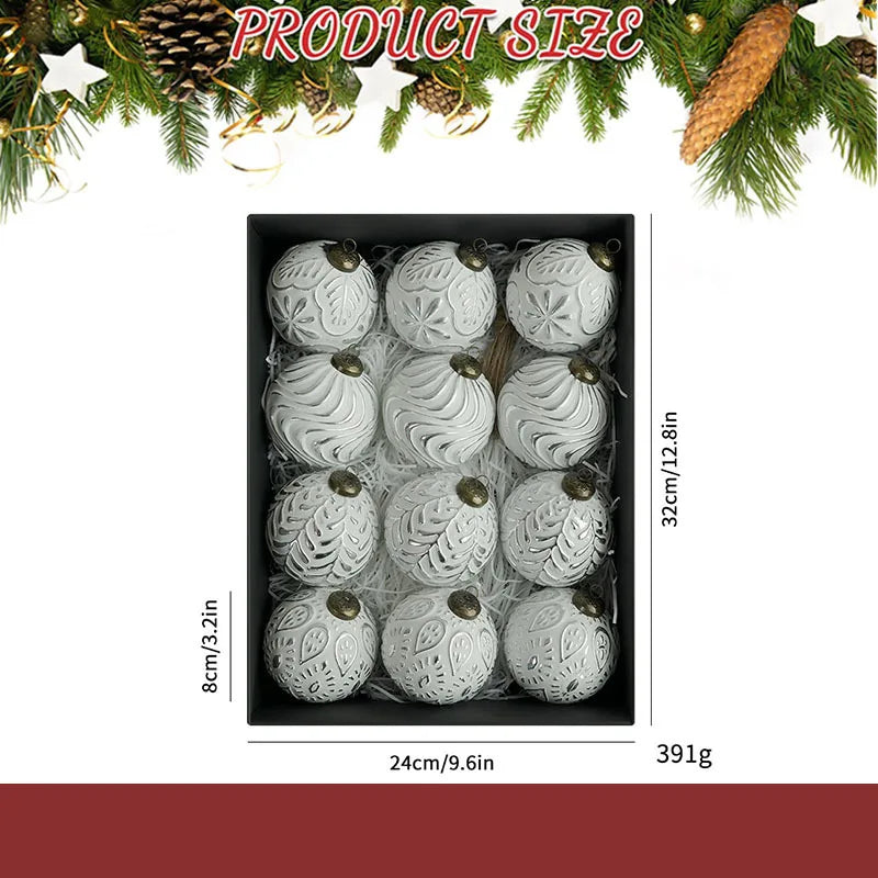 Vintage 8cm Decorative Christmas Baubles - view 9 - LOWZY