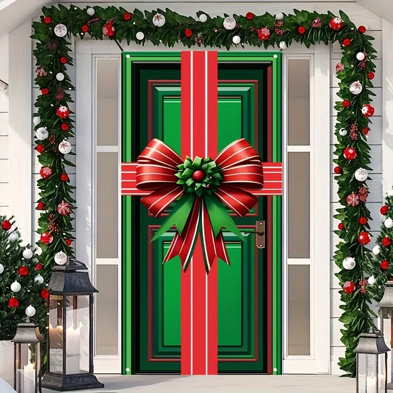 Christmas Bow Door Cover - LOWZY