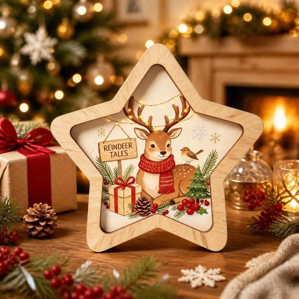 Vintage Wooden Christmas Star Ornament - StyleK - LOWZY