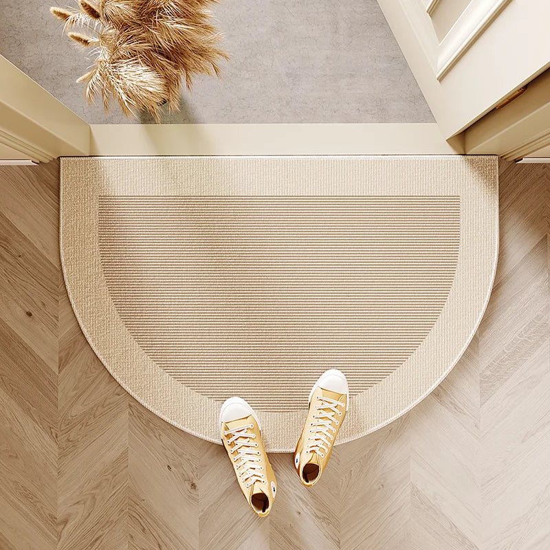 Half-Round Striped Entrance Doormat