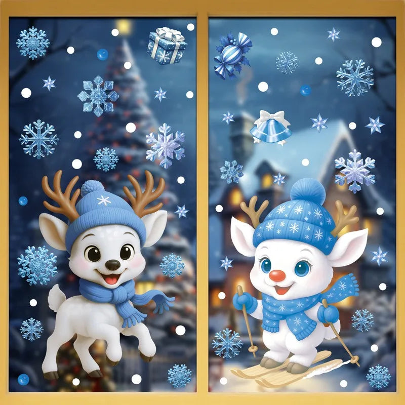 Christmas Window Stickers – Santa & Snowman Designs - B - LOWZY