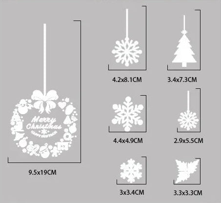 White Christmas Village Window Stickers - F - LOWZY