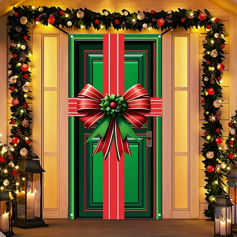 Christmas Bow Door Cover - LOWZY