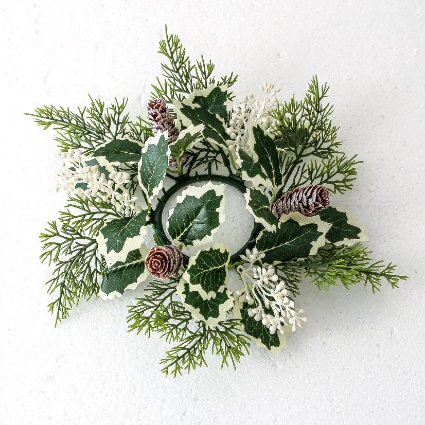 Christmas Candle Ring Wreath - LOWZY