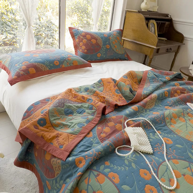 Vintage Cotton Jacquard Blanket & Pillow Towel Options – Elegant style / 50x80 pillowtowelx2