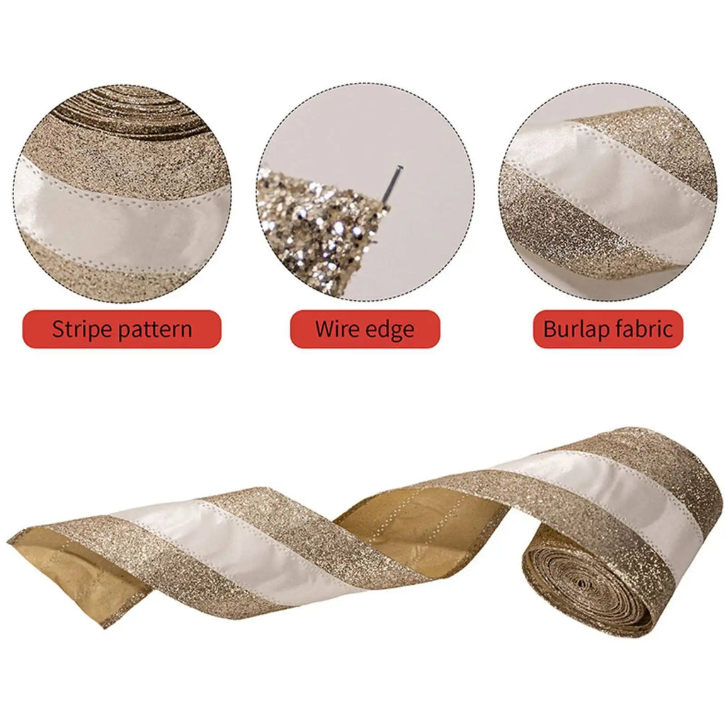 5m Metallic Christmas Mesh Ribbon - LOWZY