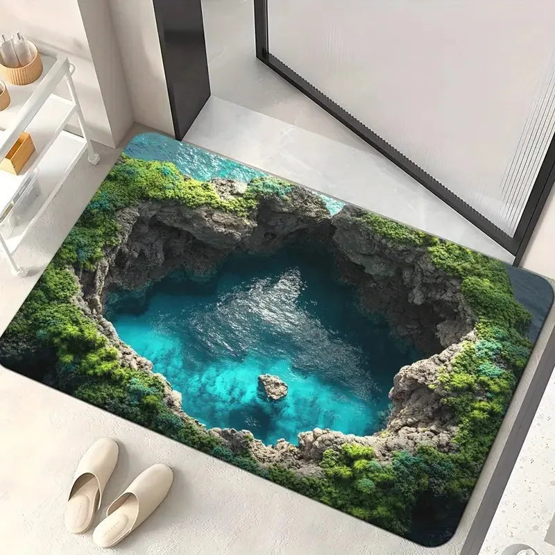 Cave Scenery Printed Doormat