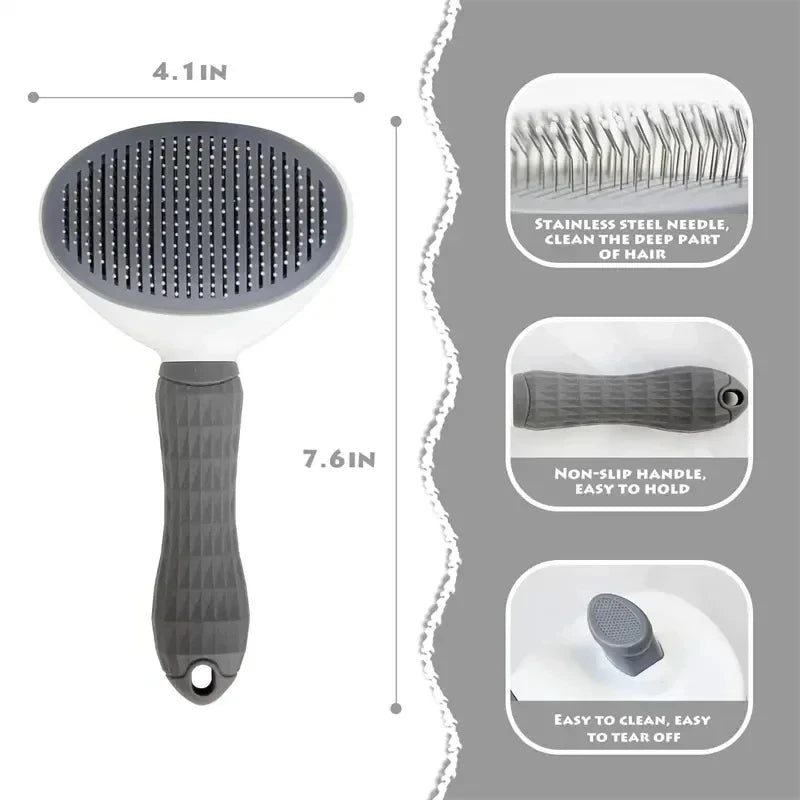 Self-Cleaning Slicker Brush with Stainless Steel Pins