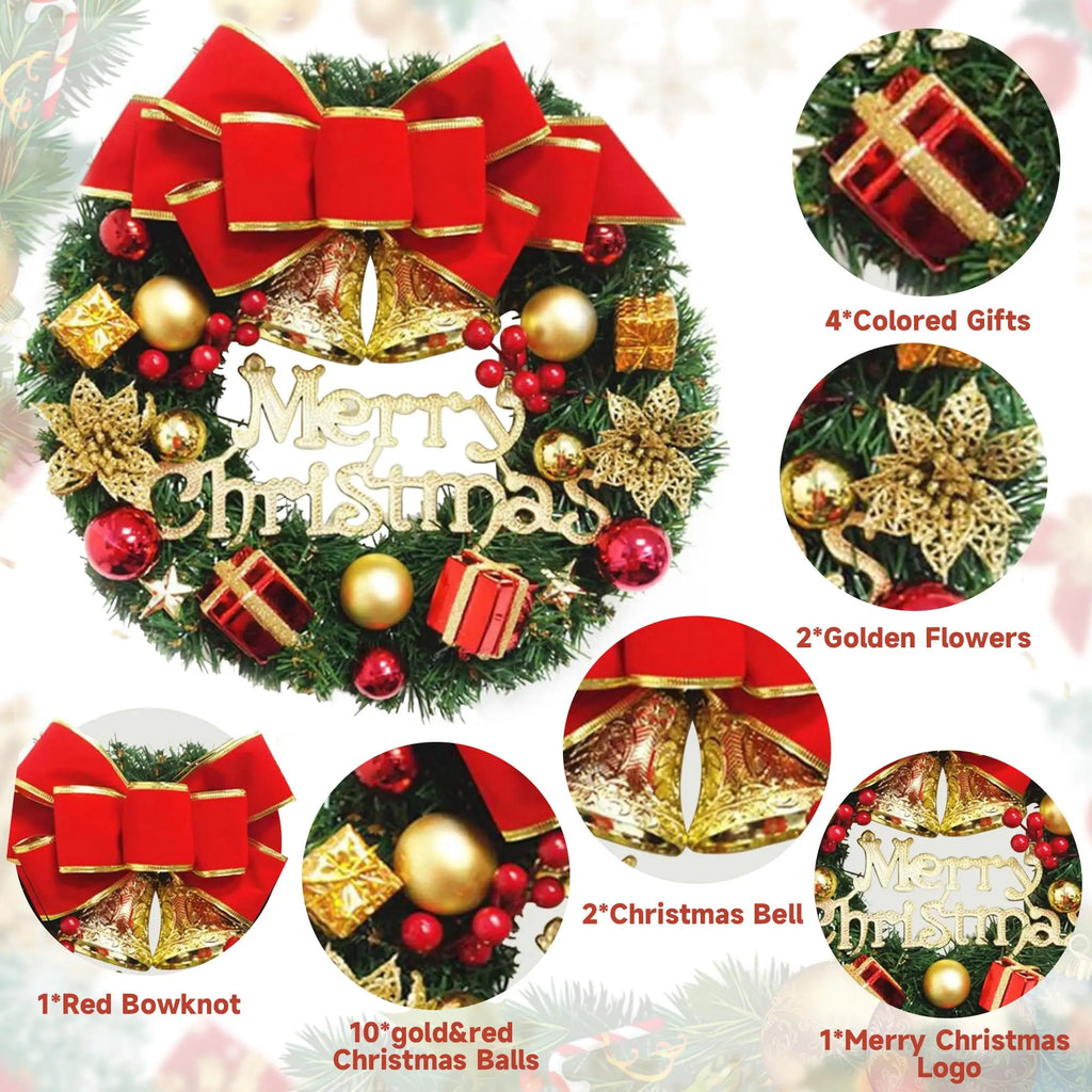 Handmade-Style Christmas Door Wreath - LOWZY