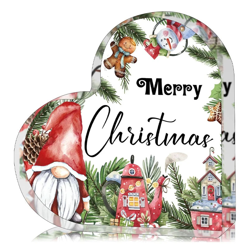 Acrylic Christmas Heart Table Decoration - LOWZY