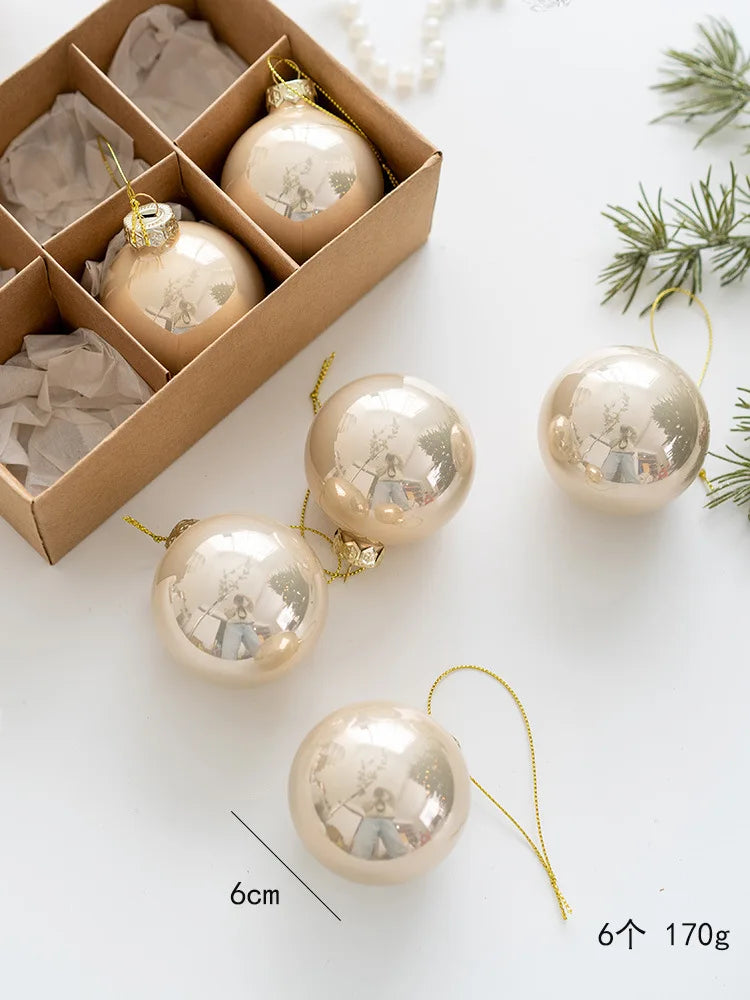 6cm Glass Christmas Baubles – 6 Pack - view 10 - LOWZY