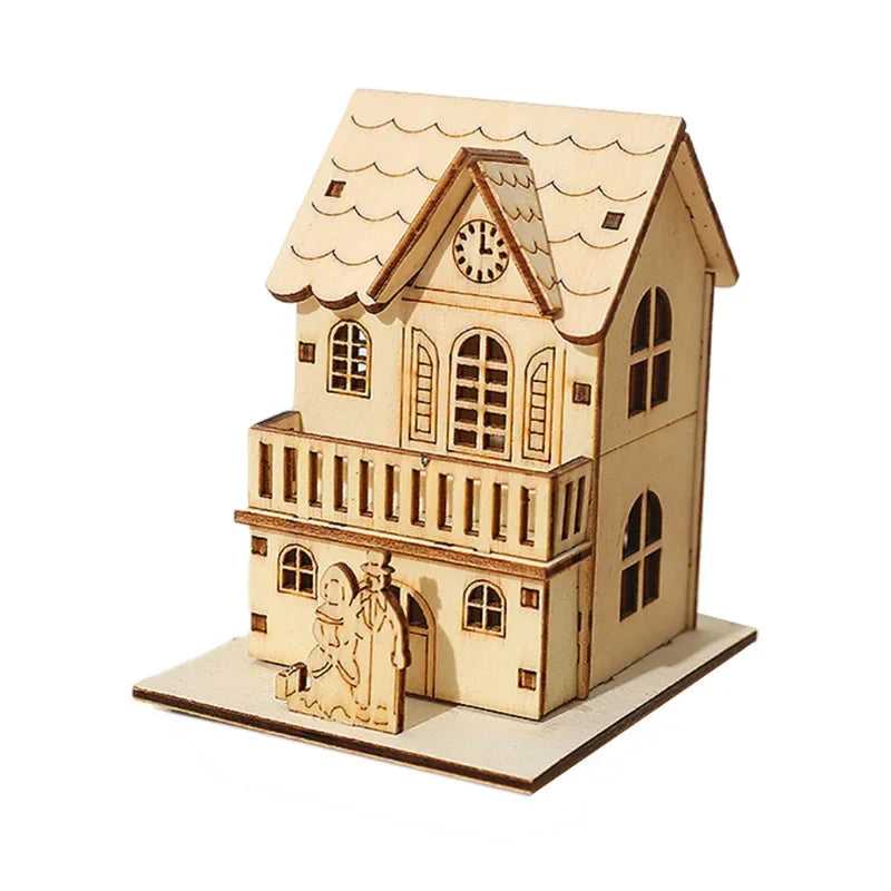 Mini LED Wooden Christmas House – 3 Festive Designs