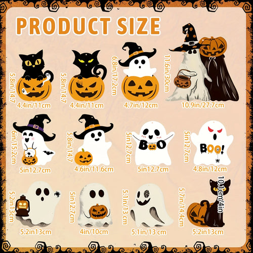 12-Piece Paper Ghost Halloween Decorations