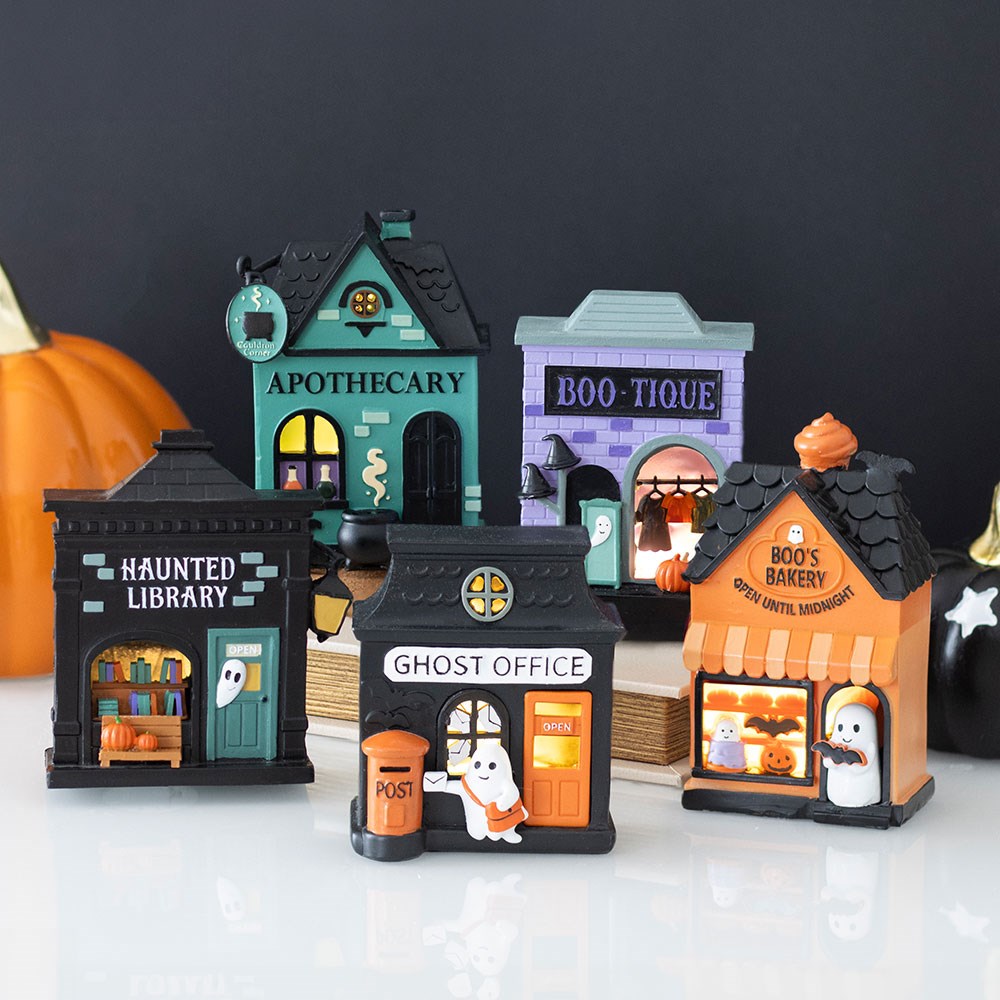 Spooky Street LED Halloween Village – Complete Set of 5