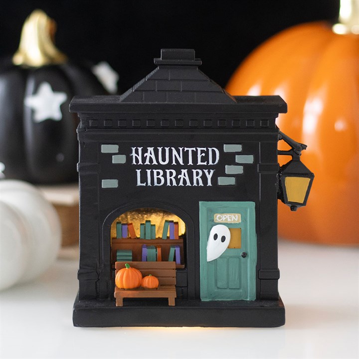 Spooky Street Haunted Library LED Light-Up Decoration