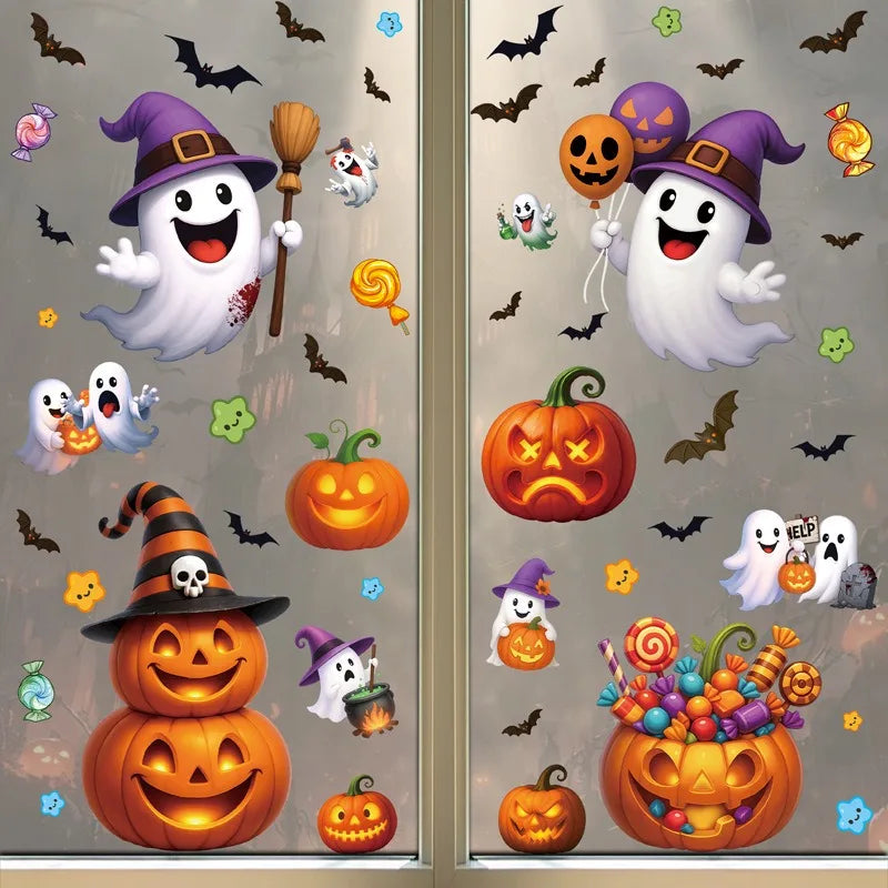 Halloween Window Stickers – Pumpkins, Bats & Ghosts