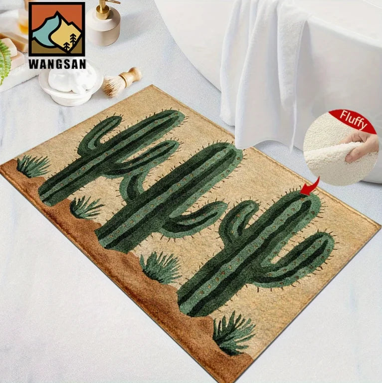Cactus Flower Print Doormat
