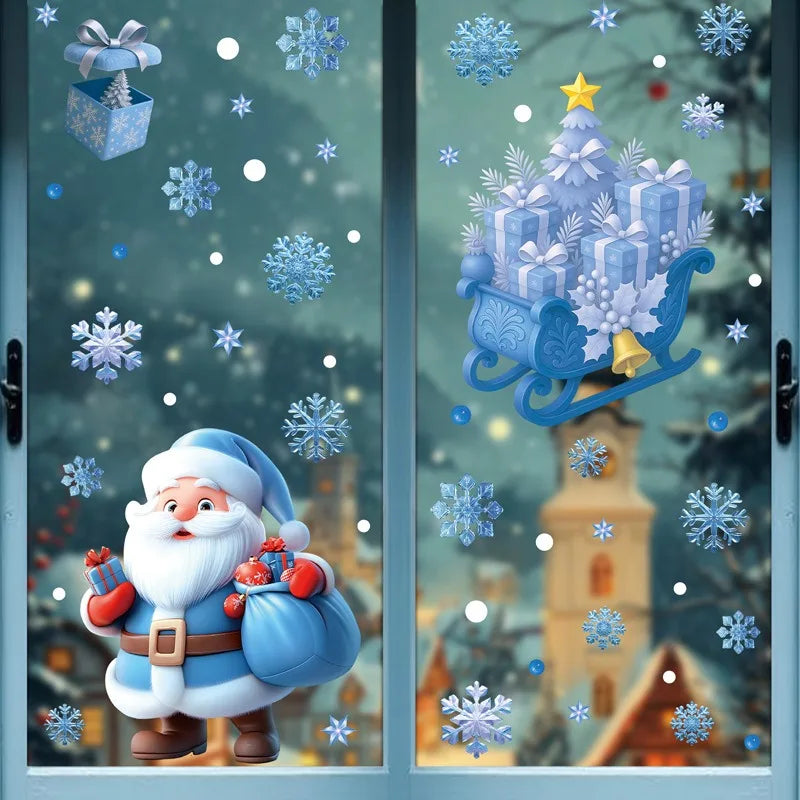 Christmas Window Stickers – Santa & Snowman Designs - F - LOWZY