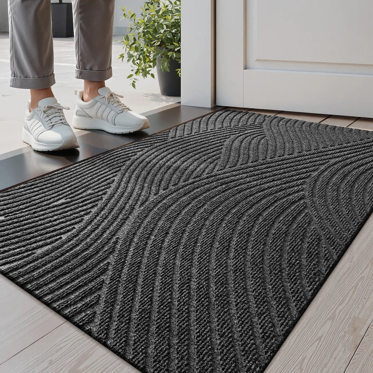 Grooved Geometric Entrance Doormat