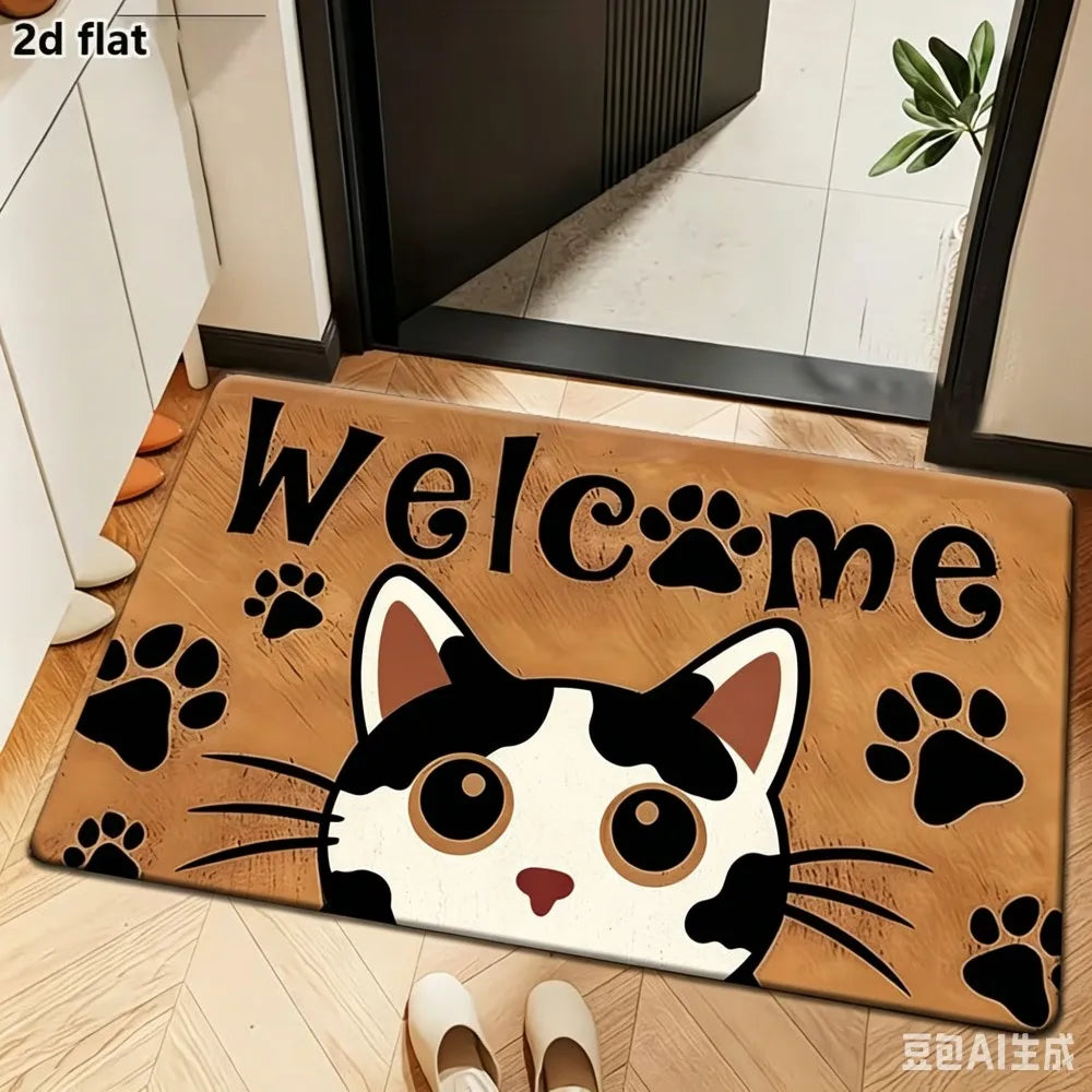 Four Cute Cats Printed Doormat
