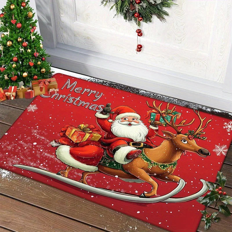 Christmas Santa & Gingerbread Doormat, 60 x 40cm