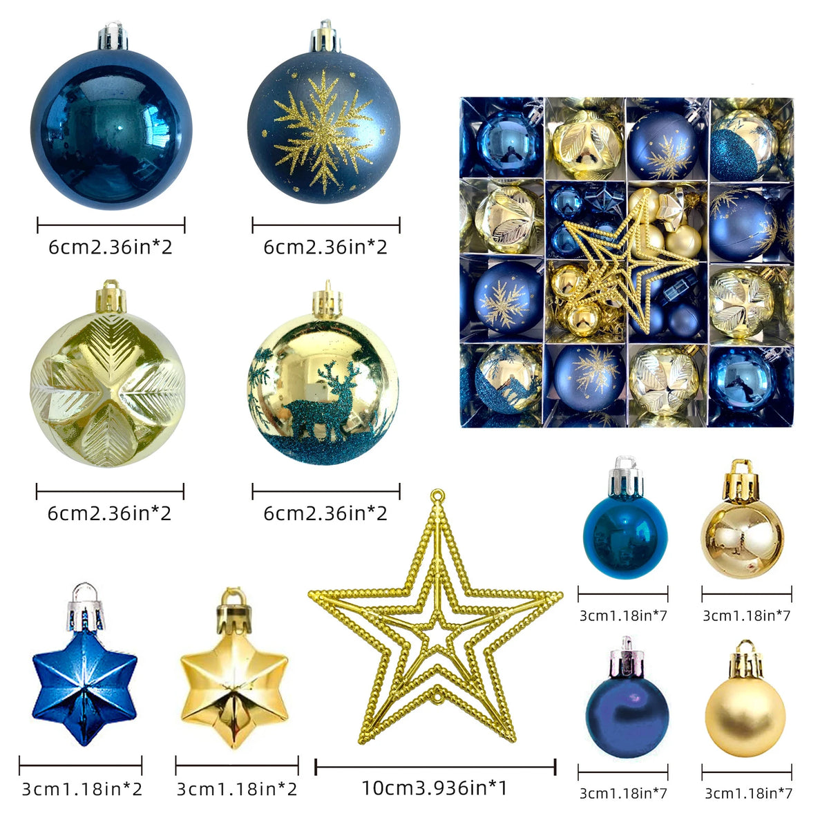 Christmas Bauble Set - Assorted Colours - LOWZY