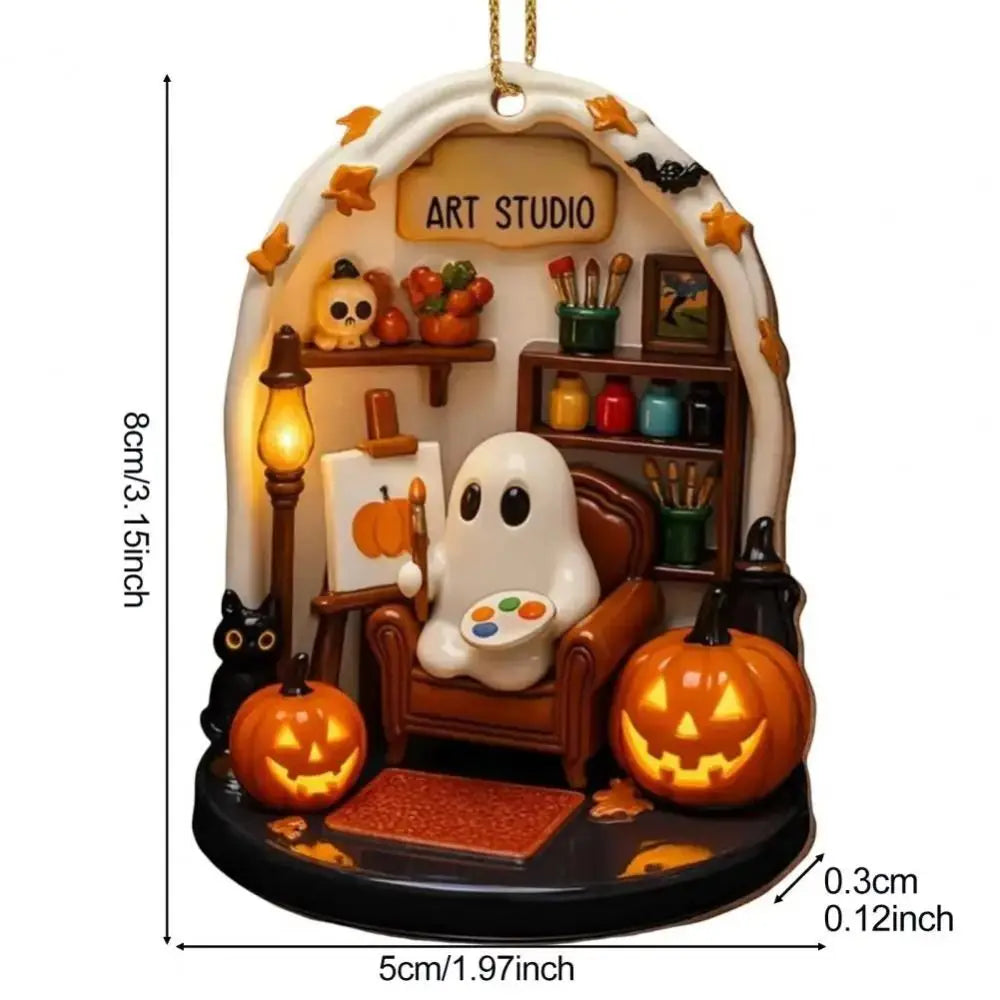 Reading Ghost Halloween Hanging Ornament – 6 Designs