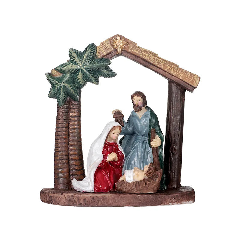 Resin Nativity Scene Ornament Set - LOWZY