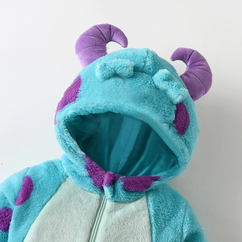Kids' Hooded Animal Fleece Jumpsuit – Halloween Costume