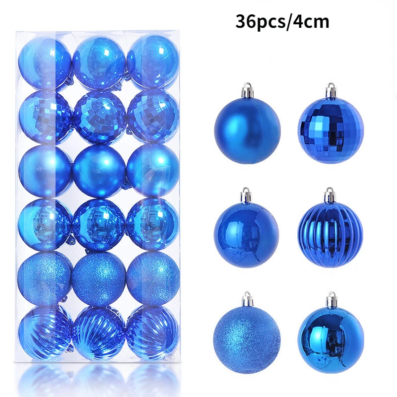 Colourful Christmas Baubles – 24 or 36 Pack - red 1 - LOWZY