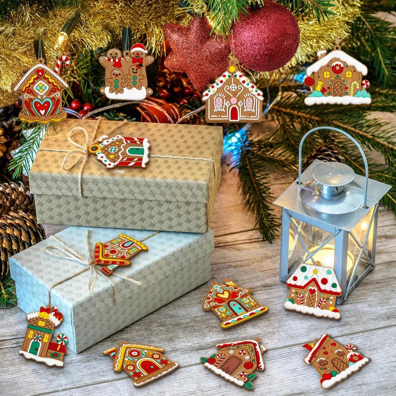Gingerbread House Christmas Ornaments – 12 Pack - view 3 - LOWZY