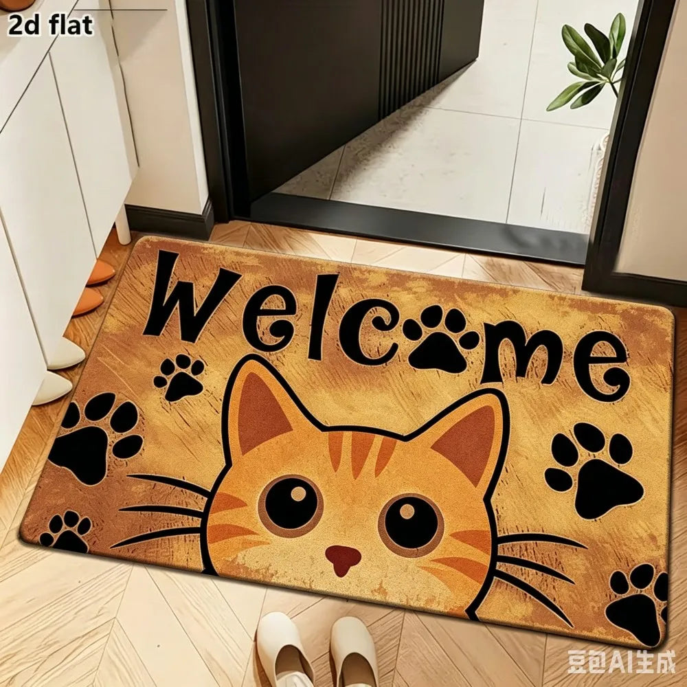 Four Cute Cats Printed Doormat