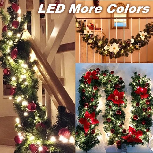 2.7m Light-Up Christmas Garland - LOWZY