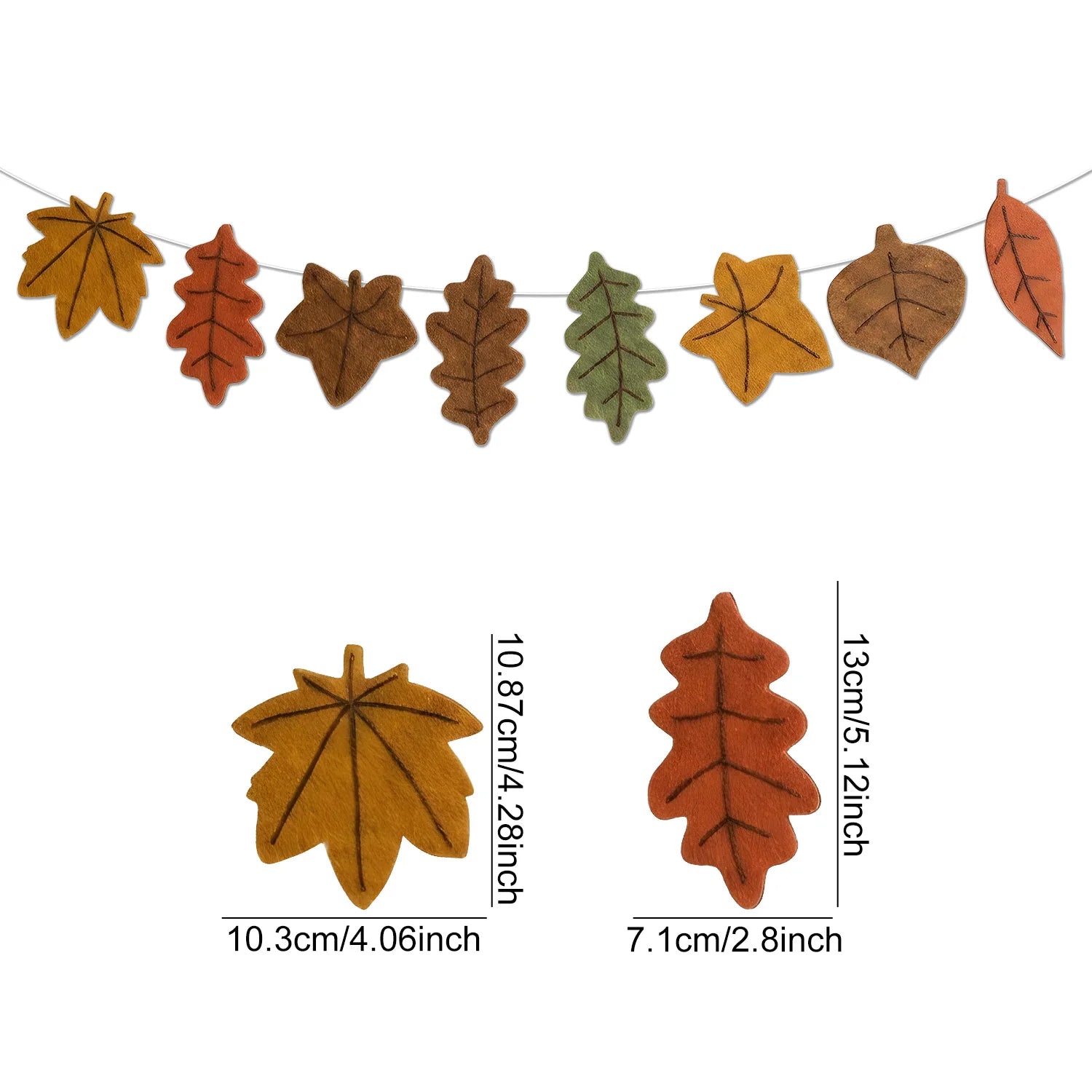 Autumn Maple Leaf Felt Garland – Harvest Hanging Banner