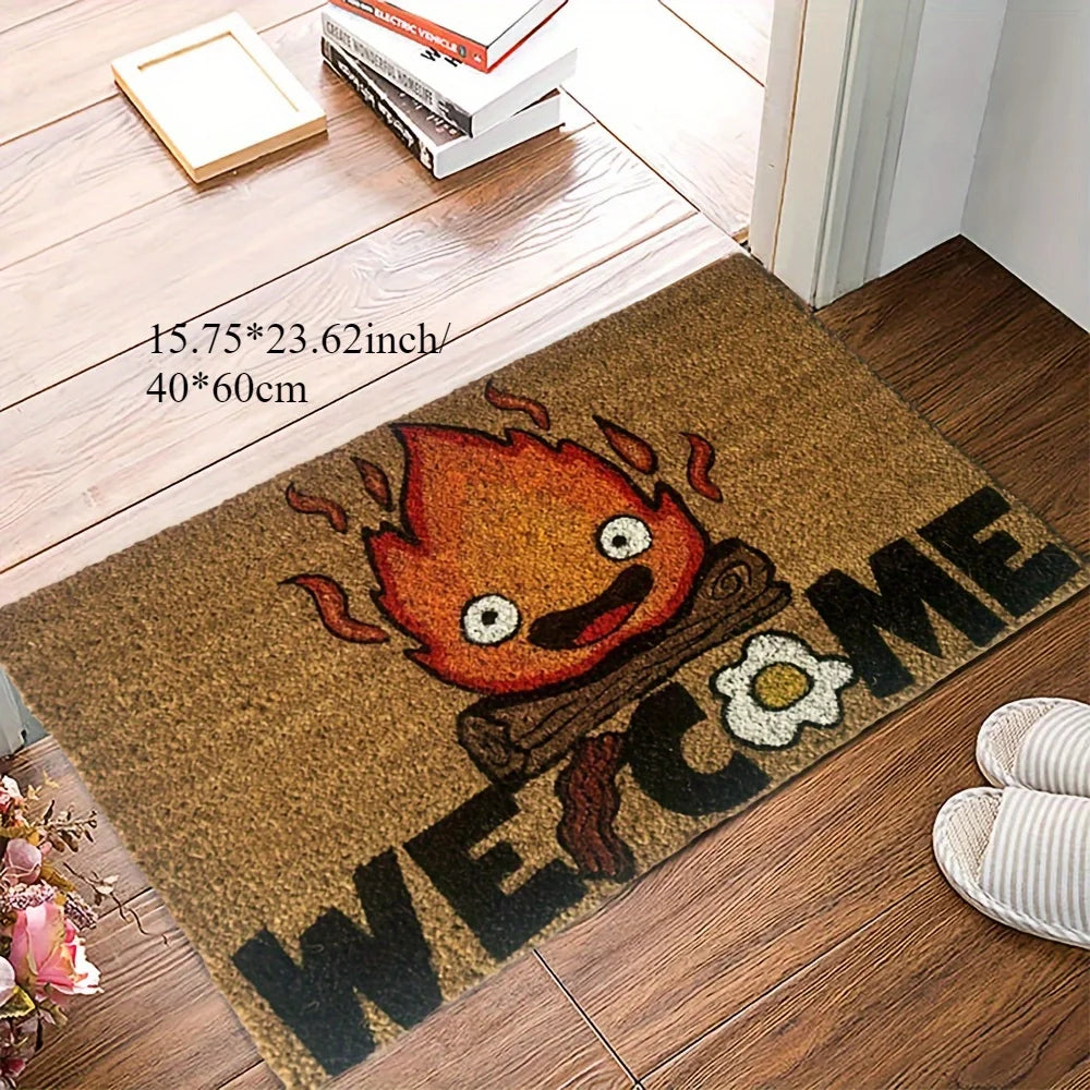 Anime Flame Print Welcome Doormat