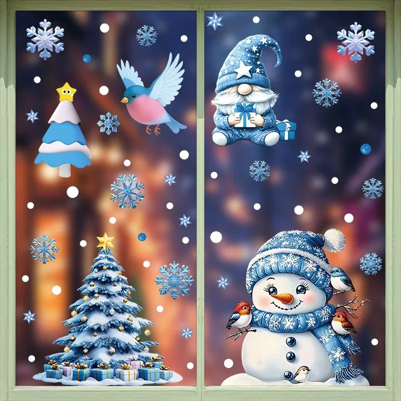 Christmas Window Stickers – Santa & Snowman Designs - A - LOWZY