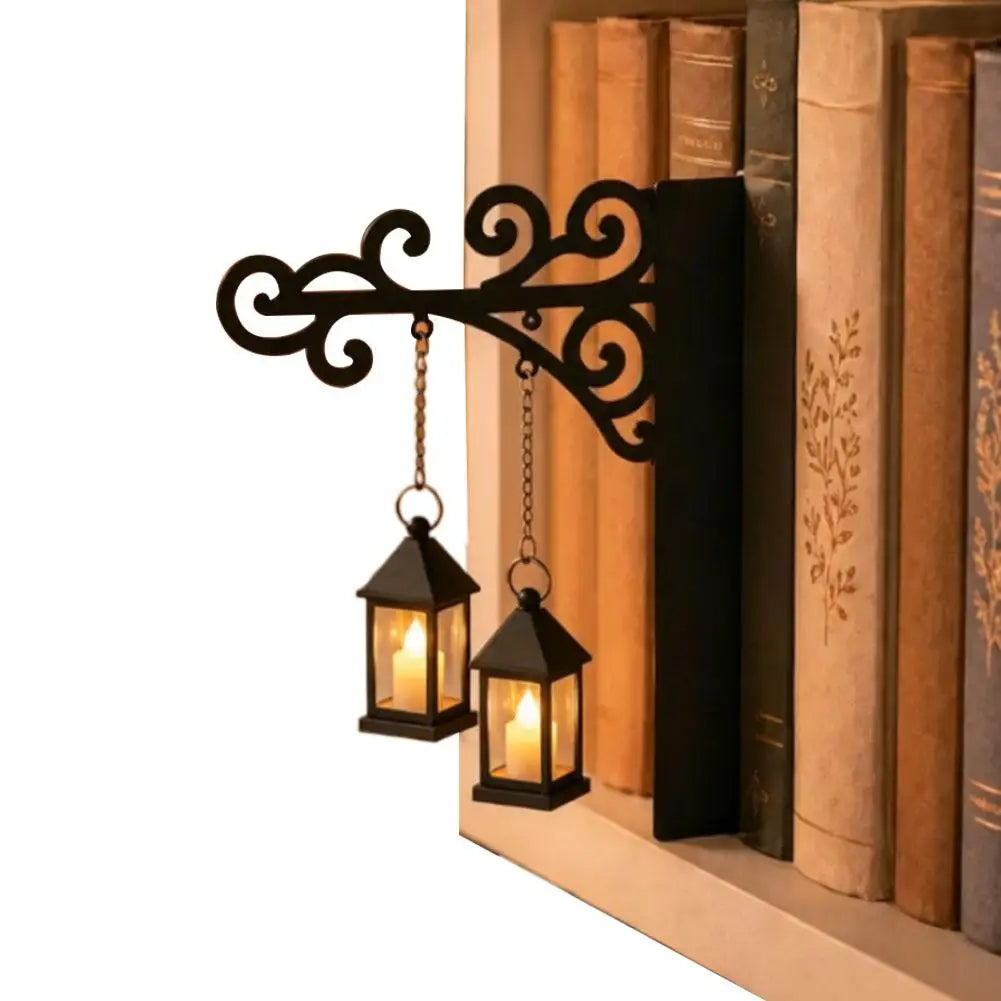 Cat Bookshelf Lantern Light – Vintage Reading Corner Décor