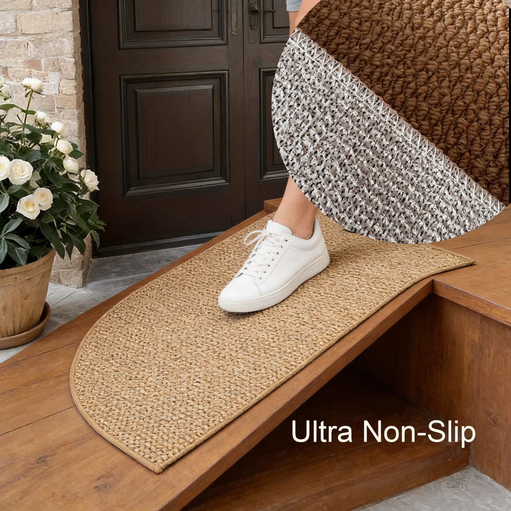 Brown Faux Jute Washable Doormat