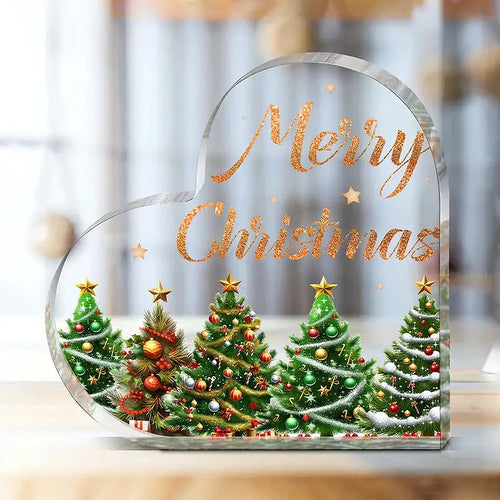 Acrylic Christmas Heart Table Decoration - LOWZY