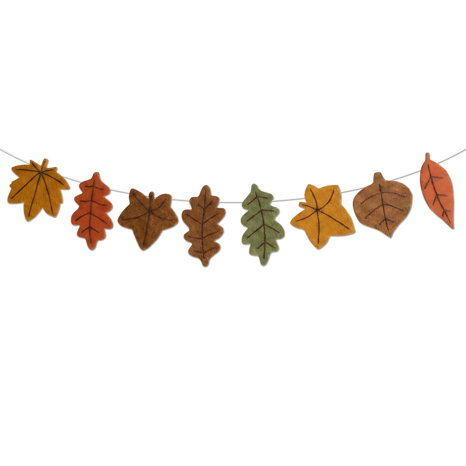 Autumn Maple Leaf Felt Garland – Harvest Hanging Banner