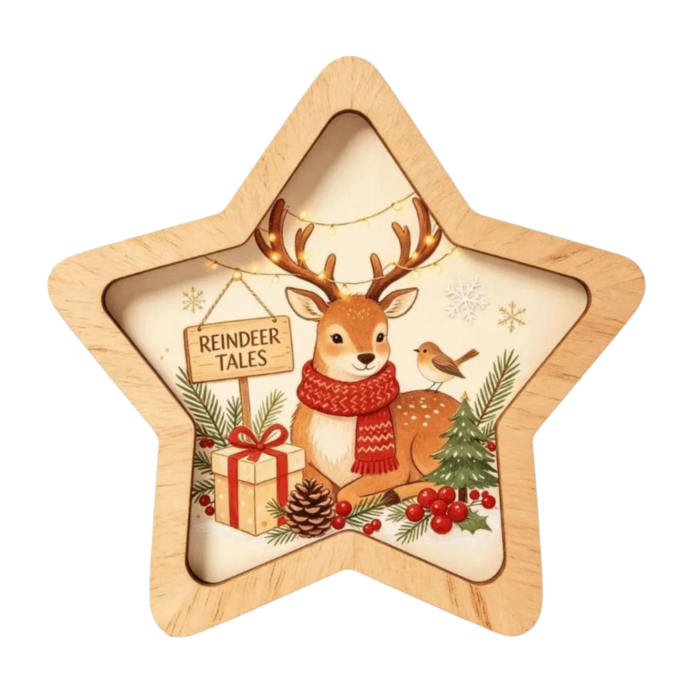 Vintage Wooden Christmas Star Ornament - StyleJ - LOWZY