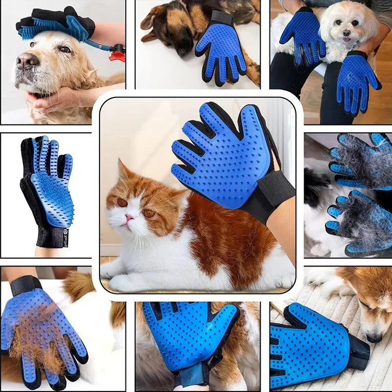 Silicone Pet Grooming Glove – Blue Right Hand