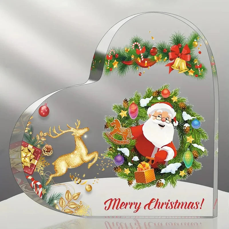 Acrylic Christmas Heart Table Decoration - LOWZY