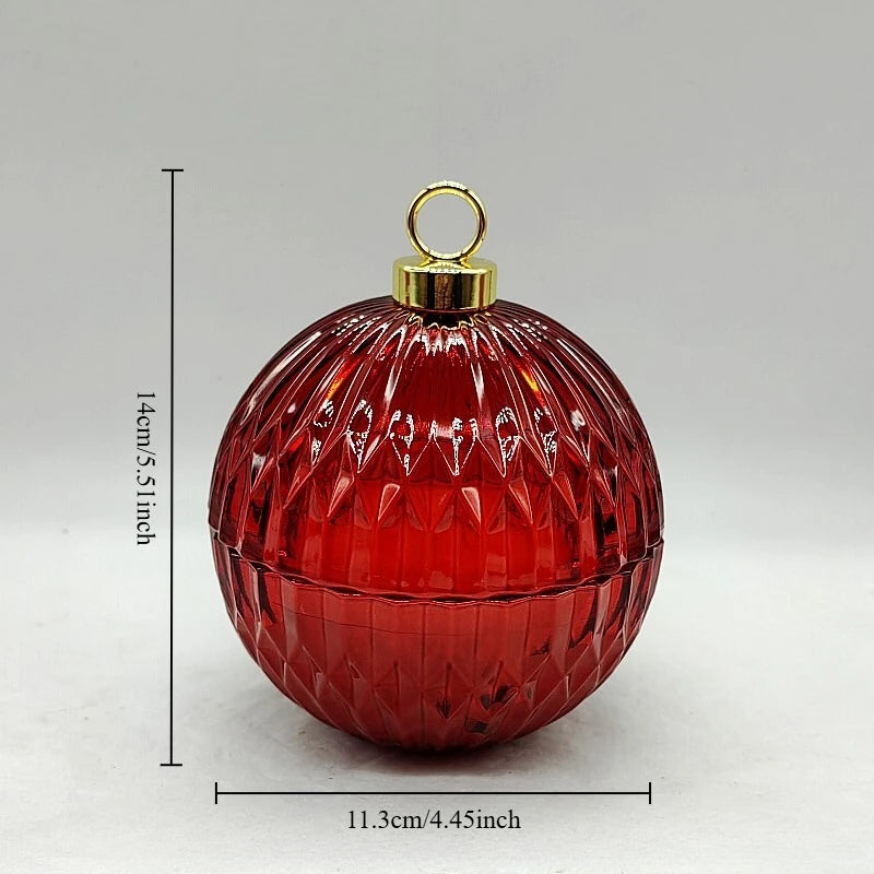 Ribbed Glass Christmas Candle Holder - view 7 - LOWZY