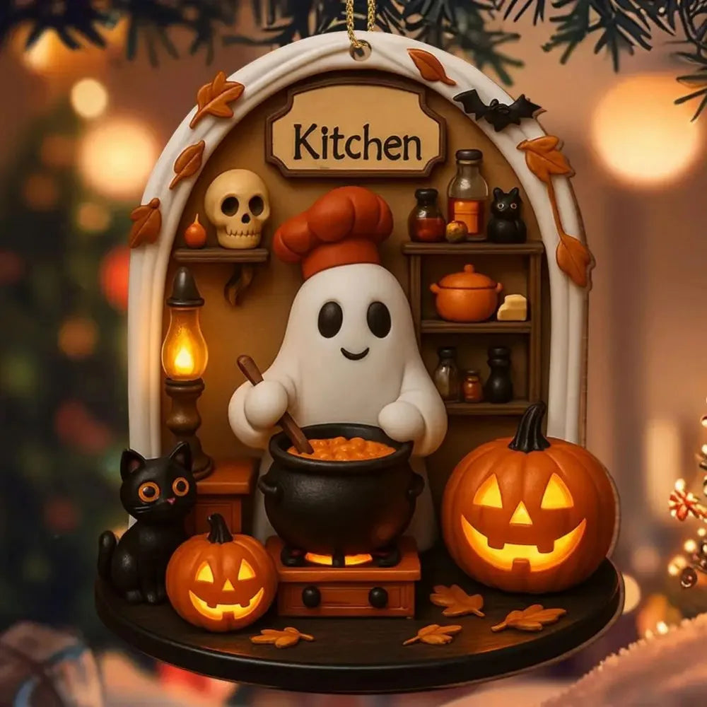 Reading Ghost Halloween Hanging Ornament – 6 Designs