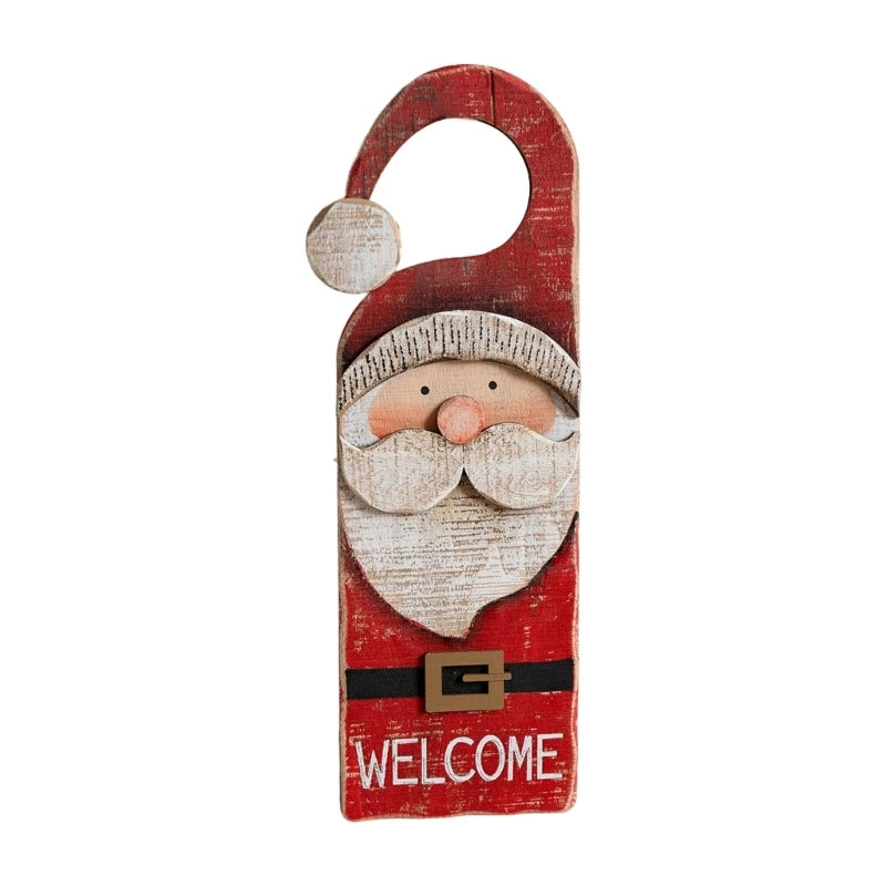 Wooden Christmas Door Hanging Plaque - LOWZY