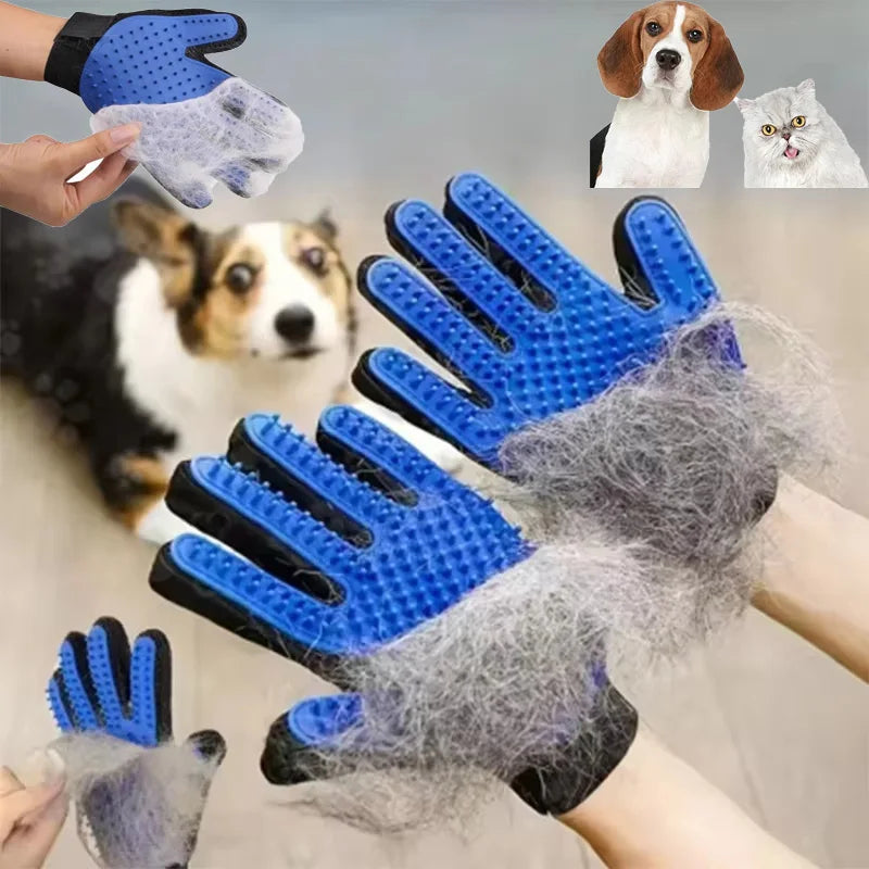 Silicone Pet Grooming Glove – Blue Right Hand