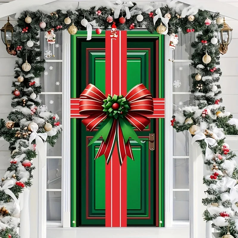 Christmas Bow Door Cover - LOWZY